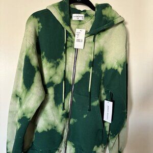 NWT COTTON CITIZEN Zip Over-Sized Brooklyn Hoodie Shamrock Blast Green SZ XS